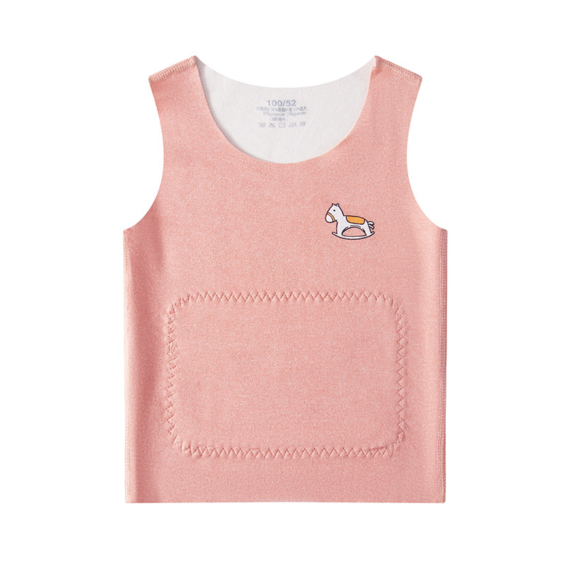 Picture of Autumn and Winter Children's warm vest boys seamless AB face girls wear patches belly base vest wholesale