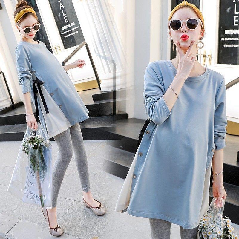 Picture of Internet Popular Pregnant Women's Suit Autumn and Winter Fashion Dress Long T-Shirt Two-Piece Long-Sleeved Sweater Outer Wear Top