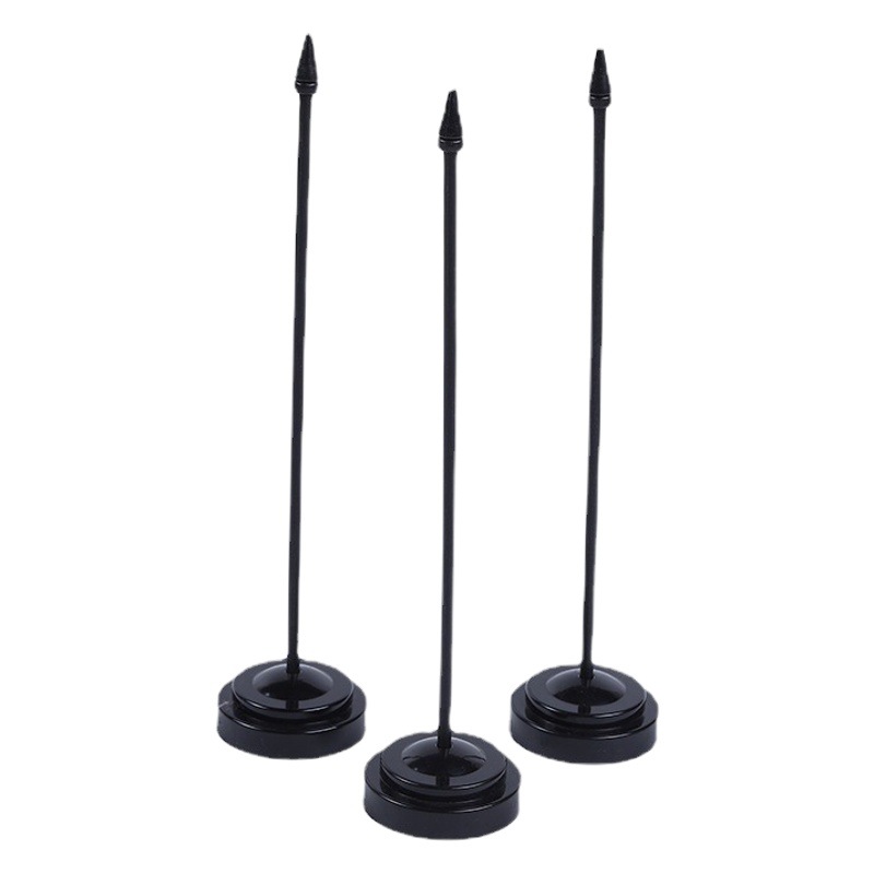 6.3*28cm pure black desk flag stand plastic flagpole plus base table flag business negotiation office decoration flag