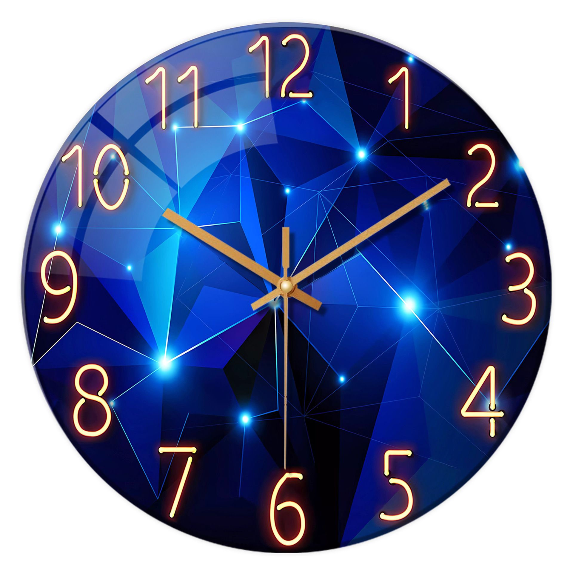 Creative Personalized Wall Clock Customized Thickeneded Tempered Glass Silent Clock with Pictures and Samples Logo Customized Clock