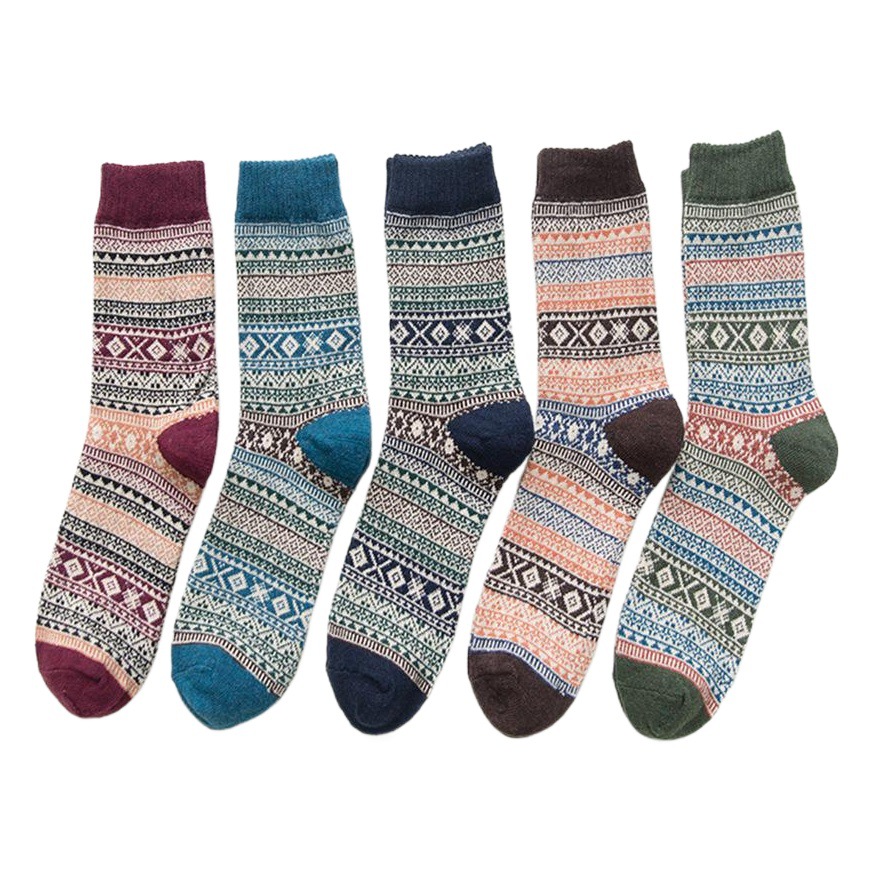 Cross-Border Amazon Supply Thickened Men's Mid-Calf Socks Rabbit Wool Socks Autumn and Winter Enlarged Warm European and American Men's Socks Wholesale