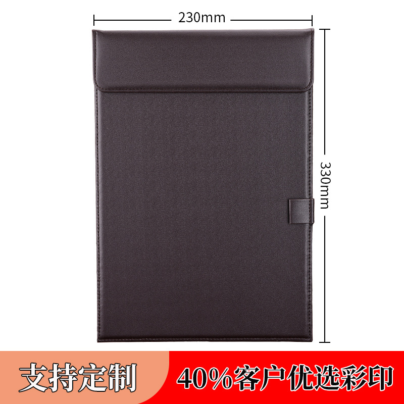 Picture of Leather A4 Conference Pad Board Black File Pad Board Hotel Conference Pad Notes Clip Writing Board Business Office
