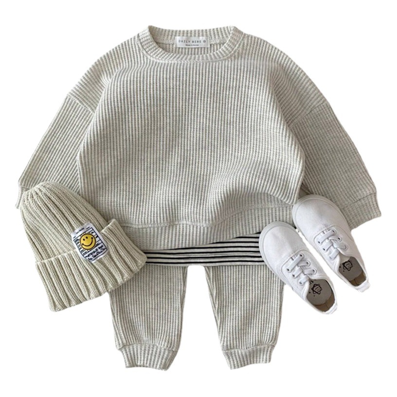 Spring and Autumn Children's Loose Suit ins Korean-style Autumn and Winter Baby Boys and Girls Stylish Long-sleeved Trousers Sports Two-piece Suit