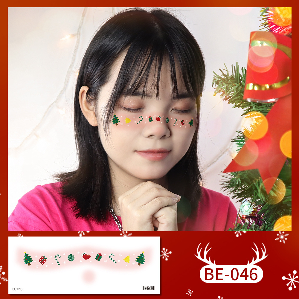 Picture of New cute Christmas face tattoo stickers love snowflake elk girl blush makeup face stickers cross-border in stock