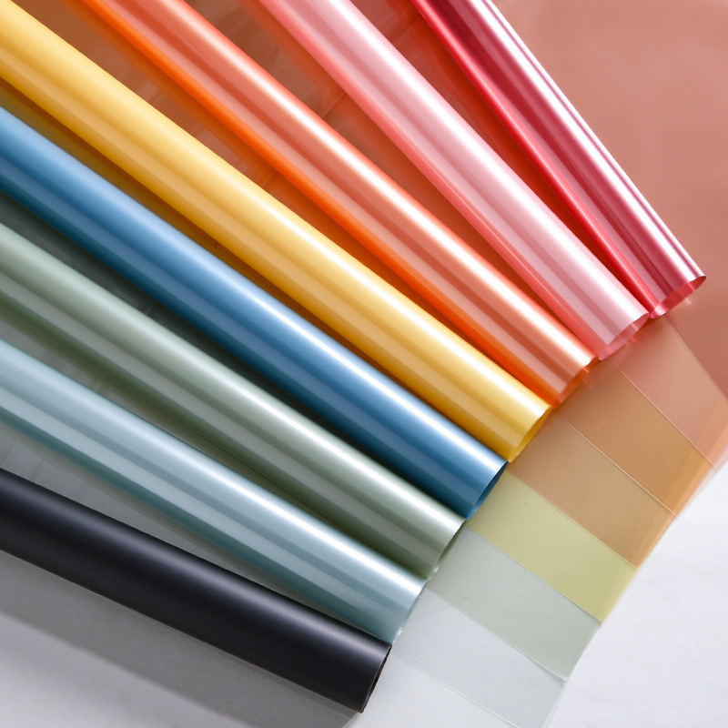 Flower packaging opp jelly film 4.7 silk color cellophane waterproof clear crystal paper bouquet packaging jelly film