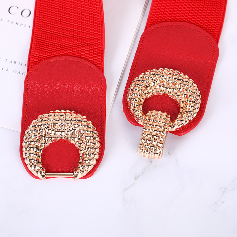 Picture of Manufacturer Wholesale Fashion Women's Elastic Wide Girdle down Jacket Casual Elastic Belt Sweater Korean Style Decorative Belt
