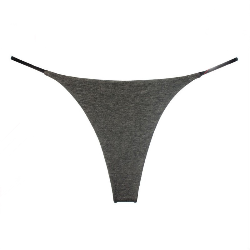 Sexy Underwear with Hollow-Out Double-Layer Thin Straps, Thong Low-Rise Bikini Panties, Women's T-Shaped Panties, Comfortable Cotton