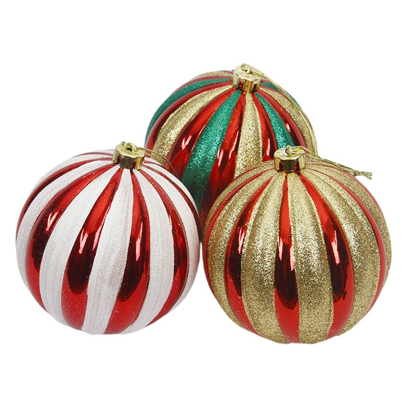 Cross-border new 15cm bright pumpkin painted Christmas Ball Christmas Decorations Christmas Christmas tree pendant pendant