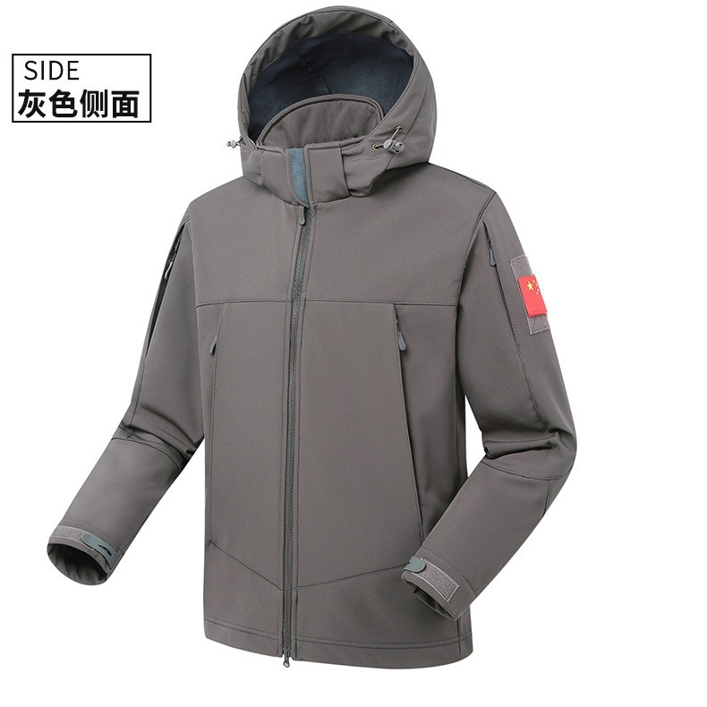 Picture of Jiefeng Outdoor Shark Skin Soft Shell Jacket Windproof Waterproof Warm Thickened Military Fan Tactical Three-in-One Jacket