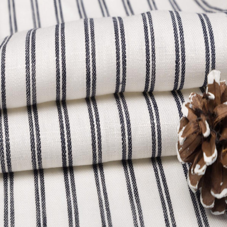 Cotton and linen striped fabric cotton and linen yarn-dyed fabric woven linen stripe Japanese linen cotton children's shirt fabric