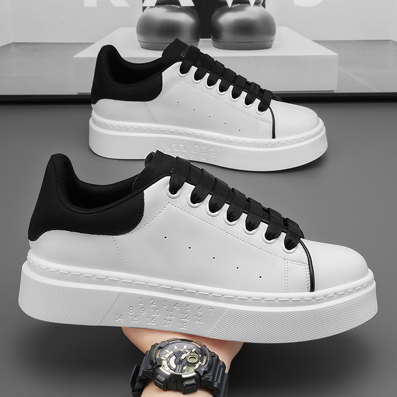 Small White Shoes Men's 2024 Spring and Summer New Fashion Breathable Thick Sole Elevated Board Shoes for Couple Trendy All-match Casual Shoes