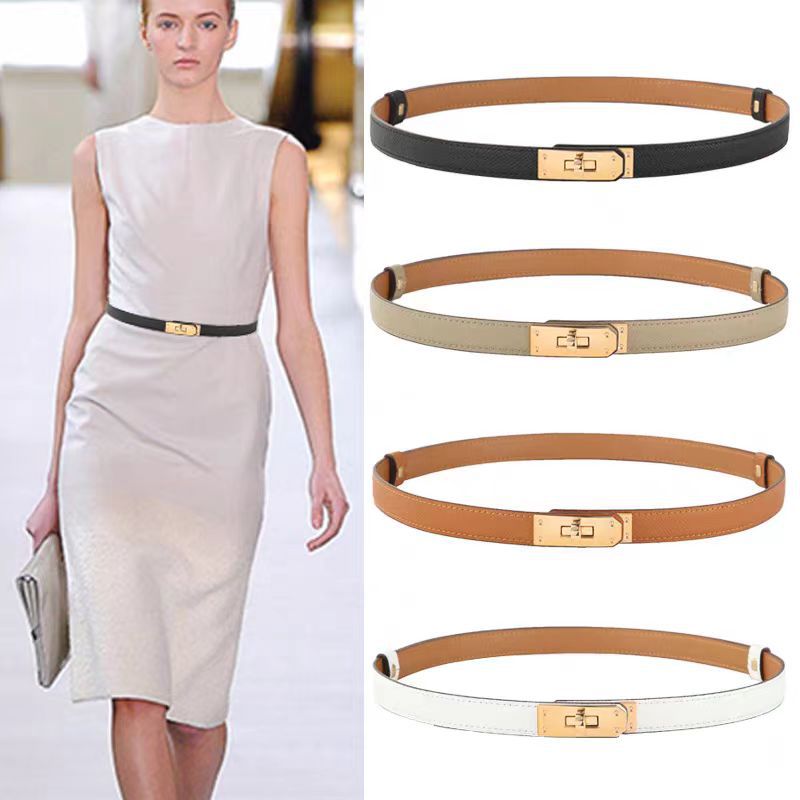 Belt Women's High-end Genuine Leather Fashion Belt Women's All-match Decorative Cowhide Waist Cover with dress Coat Cross-border