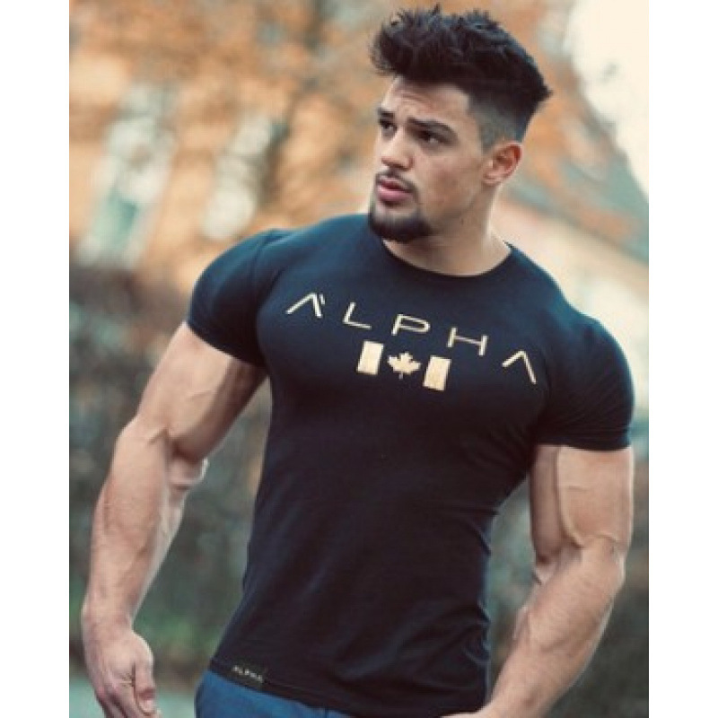 Summer New Sports Men's Short-sleeved T-shirt Muscle Fitness Clothes Lu Tie Brothers Mei Chao Brand Running Training Basketball