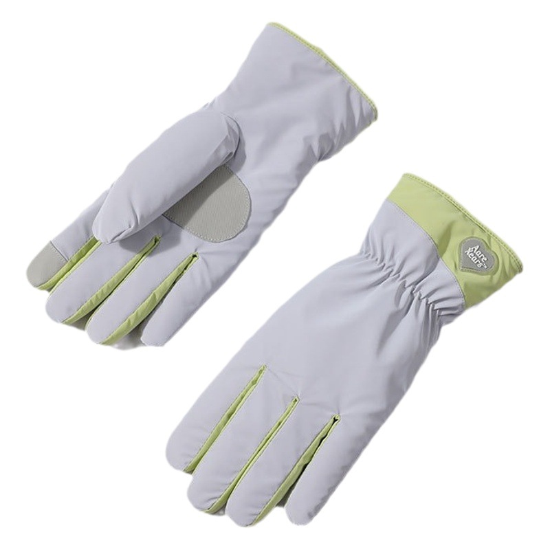 Warm Gloves for Women in Winter Fleece-Lined for Cycling and Driving Non-Slip down Cotton Cute K-Style Student Touch Screen Waterproof Yr02