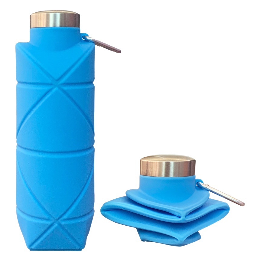 Platinum Silicone Diamond Folding Cup 700ml Outdoor Sports water bottle Cross Border Pocket Portable Kettle