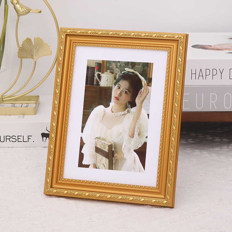 European-style photo frame wholesale A4 Golden wedding photo studio decorative photo frame 6-inch 7-inch 8-inch 10-inch photo wall-mounted picture frame