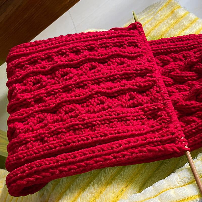 Picture of 8 strands of lover cotton wool red scarf handmade DIY wool strawberry bubble weaving material wrap neck special thread