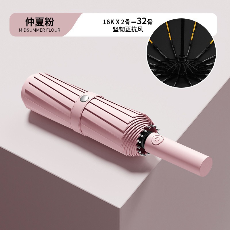 Picture of Umbrella Automatic Umbrella Large Size Enlarged and Thickeneded Reinforced Rainproof Folding Umbrella Rain or Shine Ladies Wholesale Parasol