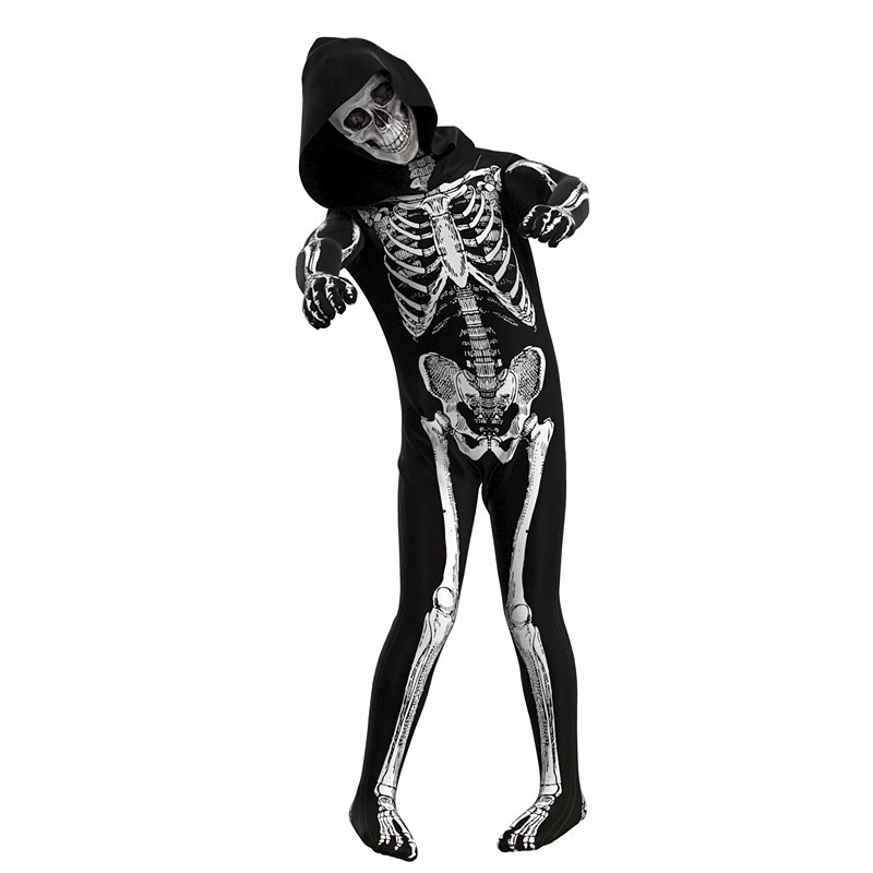 Picture of Halloween clothes spoof skeleton jumpsuit cosplay skeleton horror toy game parent party costume