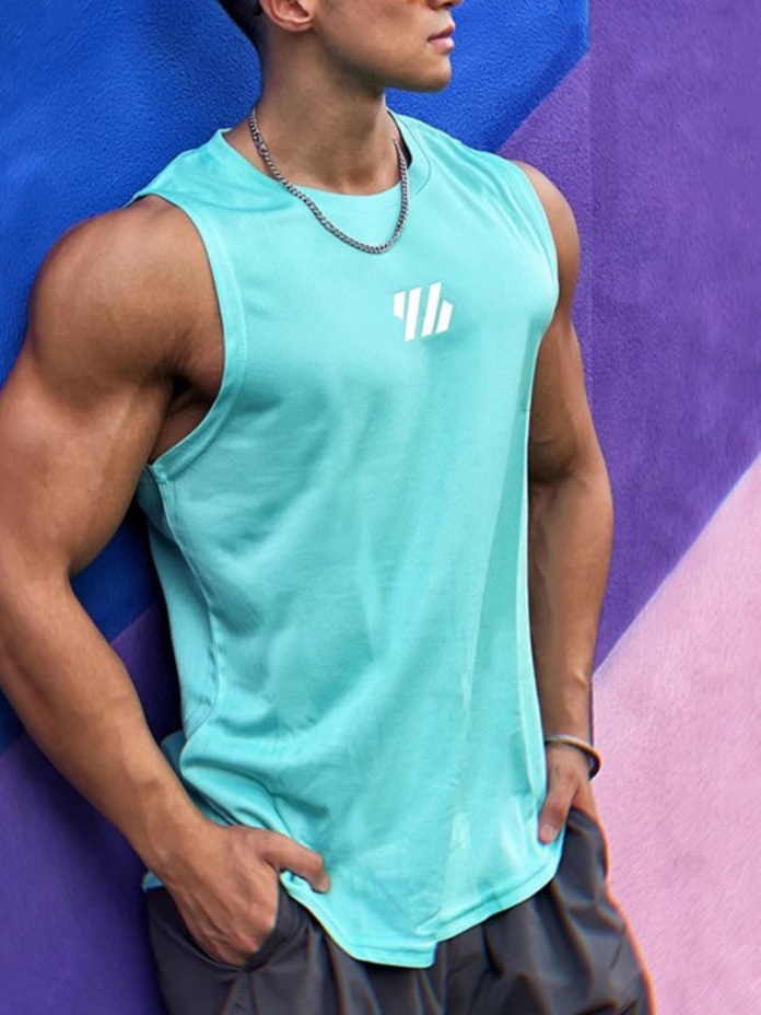 Maiba Quick-drying Vest Men's Fitness Sports Sleeveless T-shirt Mesh Breathable Summer Basketball Training Clothes Running Waistcoat