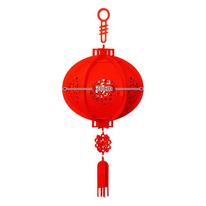 New non-woven palace lantern wholesale spring festival supplies New Year's day New Year decoration red felt lantern ornaments