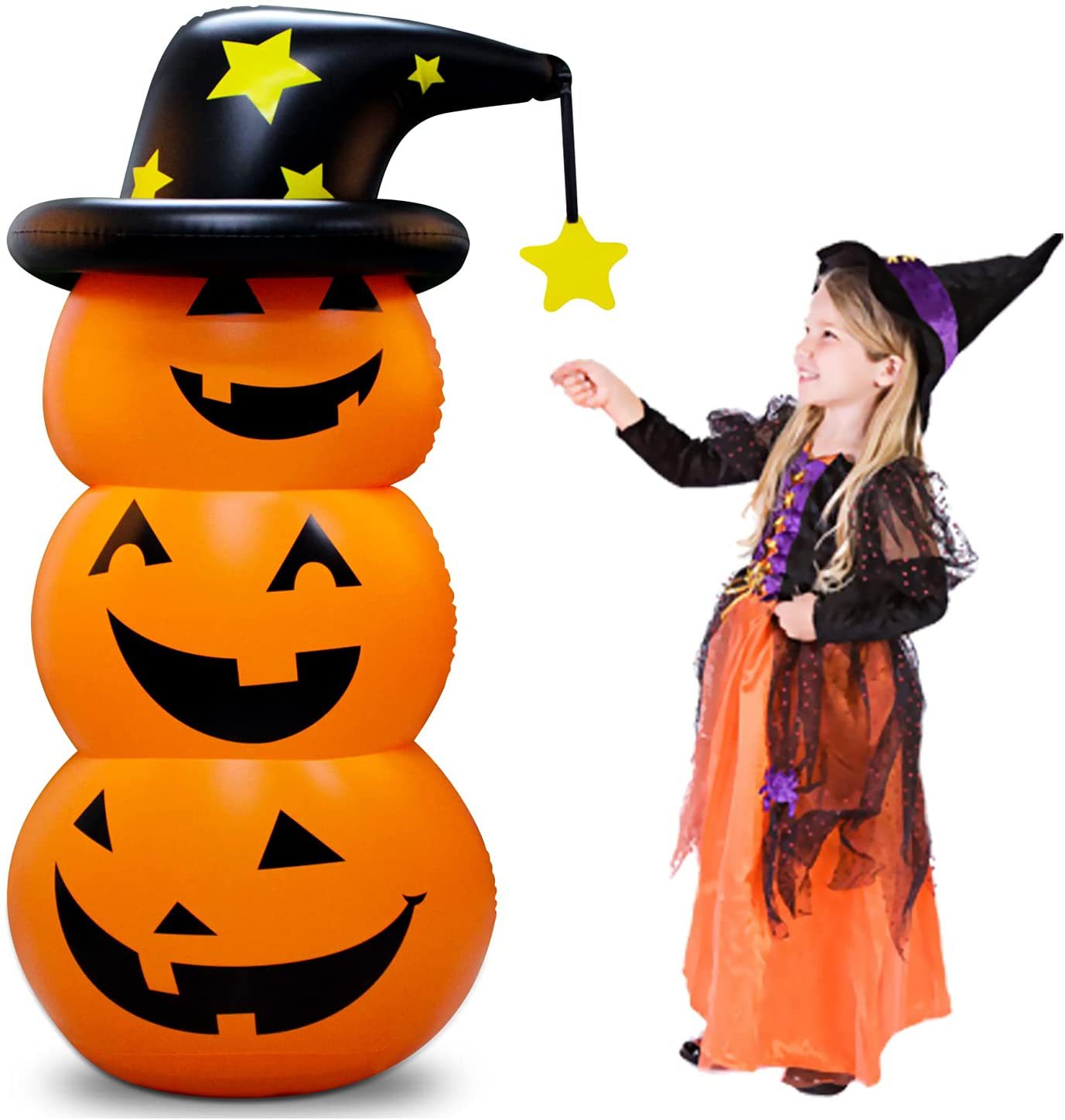 Picture of Cross-border hot selling Halloween pumpkin tumbler inflatable vertical pumpkin party white ghost ghost props ornaments