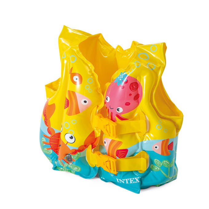 Picture of Original Genuine Intex Baby Swimming Vest Kidsren's Inflatable Swimsuit Life Jacket Three Air Bags Adjustable 59661