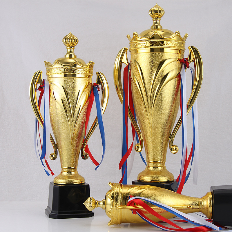 Picture of Universal metal crown trophy Sports Basketball football crown trophy binaural Gold Cup with lid logo can be added