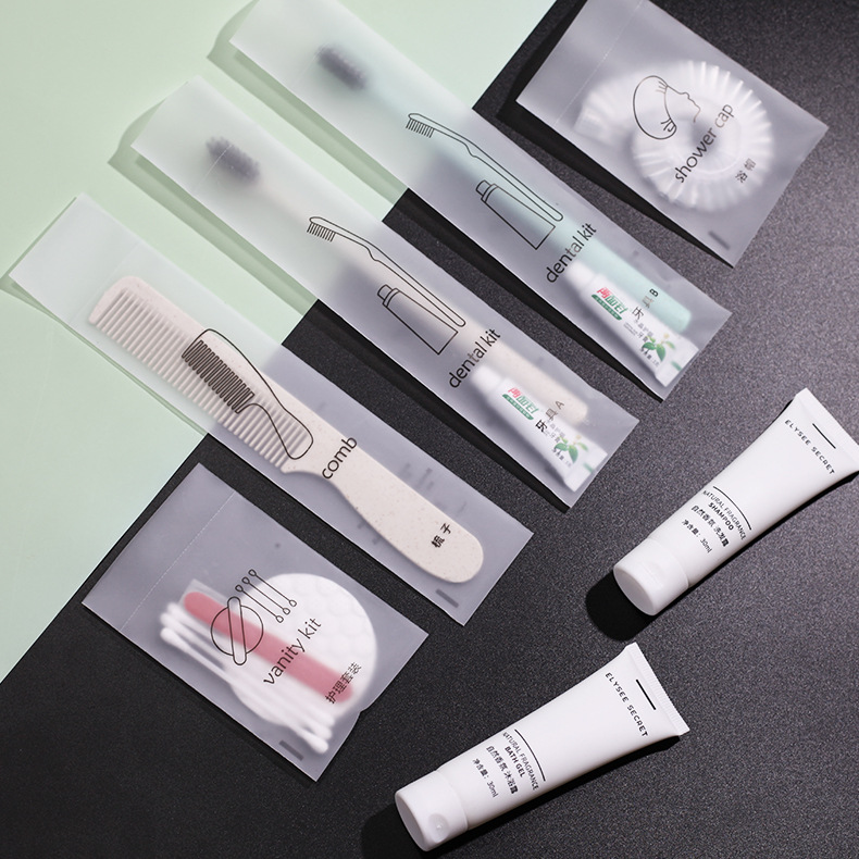 Picture of Hotel disposable toothbrush soft hair toiletries set homestay soft film Straw comb shampoo slippers wholesale