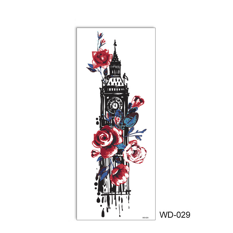 Picture of Full Arm Tattoo Sticker Cross-border New Waterproof Sweat Simulation Cross Buddha Black and White Colorful Personality Full Arm Temporary Tattoo