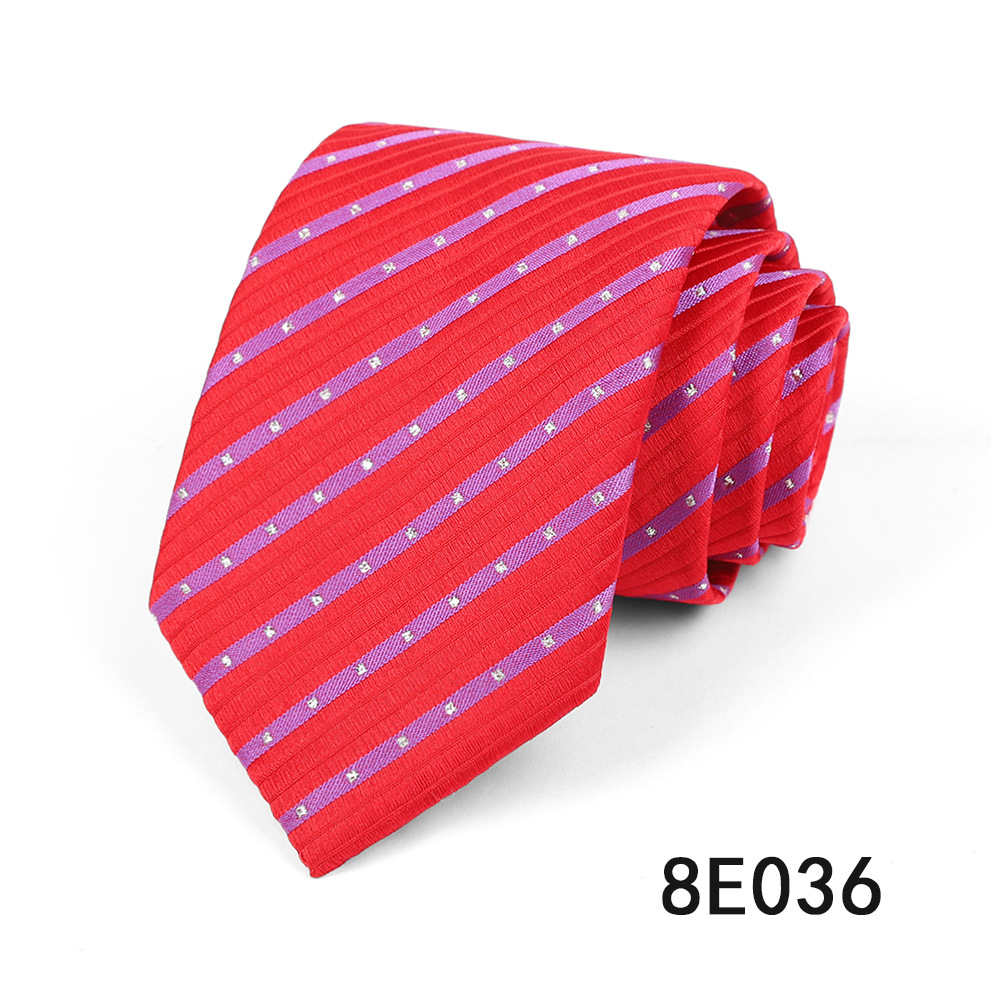 Picture of Men's Tie Business Casual Stripesd Tie 8cm Polyester Jacquard Embroider Print Tie Wholesale Formal Wear