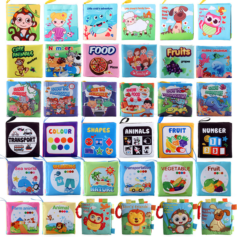 Cross-border foreign trade multiple baby early education cloth book Suit washable tear-free palm book Baby cognitive toys