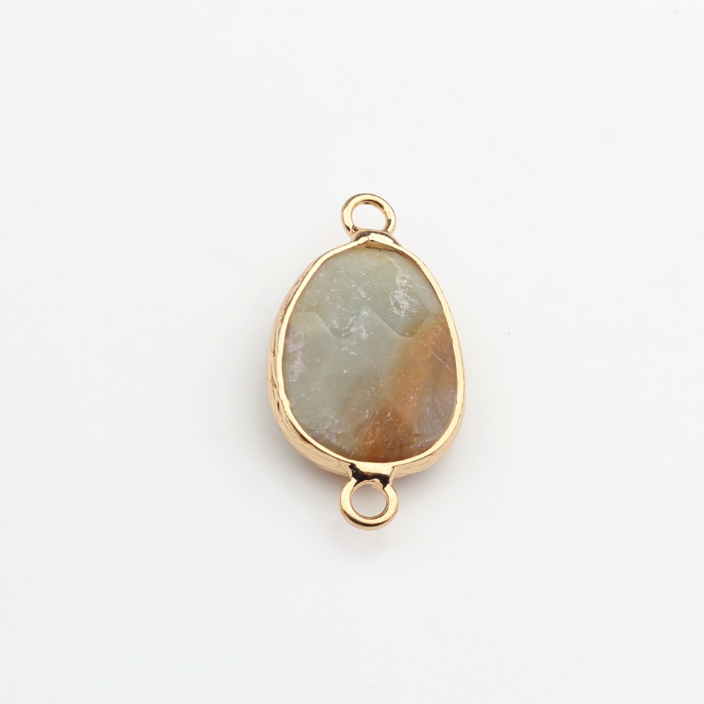Picture of Cross-border hot selling new natural stone pendant copper wrapping cut-shaped double hanging pendant wholesale