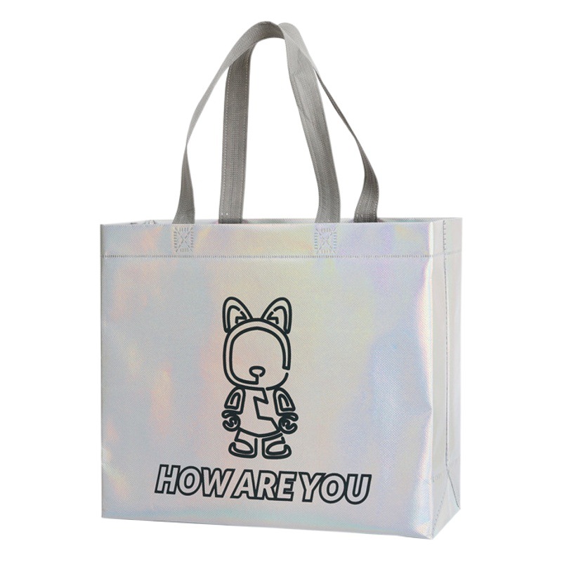 Symphony Long Handle Non-Woven Handbag Logo Trendy Brand Packaging Bag Women's Shoe Store Shopping Gift Bag Colorful Coating