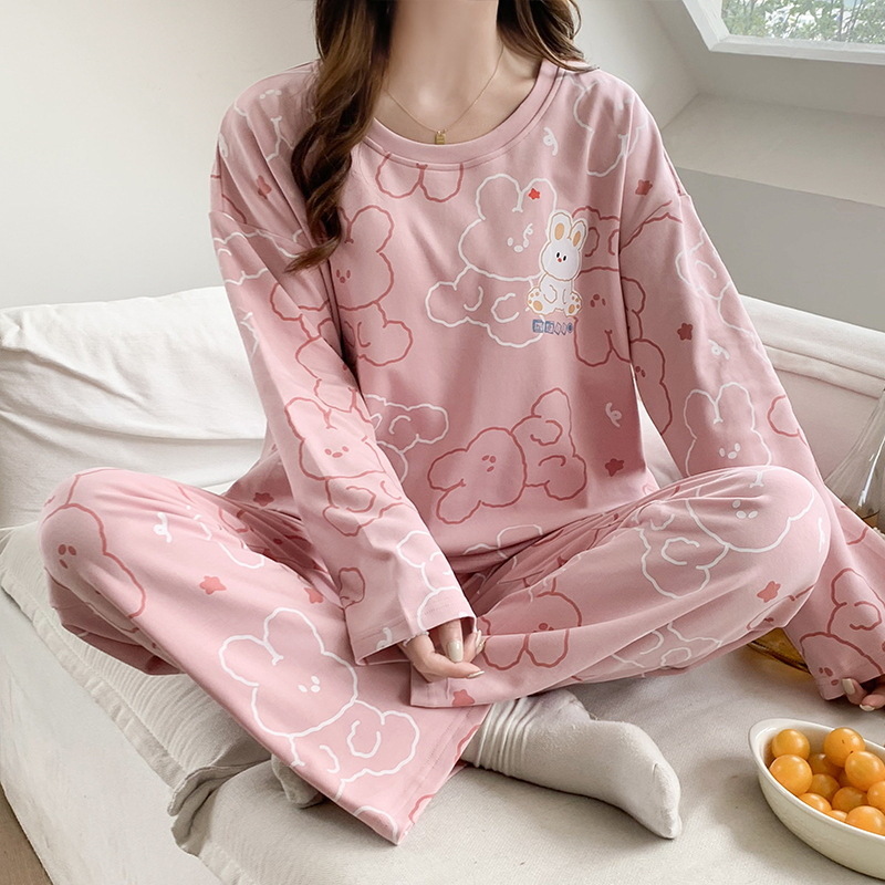 Picture of New Pajamas Women's Spring and Autumn Long-sleeved Student Dormitory suit Korean-style Loose Winter Outfit Internet Celebrity Home Clothes