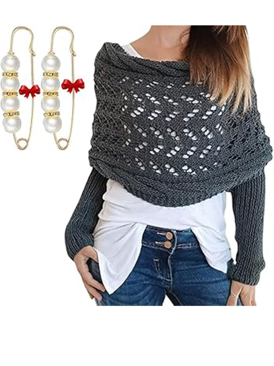 2024 New Amazon Explosions Autumn and Winter Sweater Long Sleeve Shawl European and American Fashion Twist Hollow Scarf Women