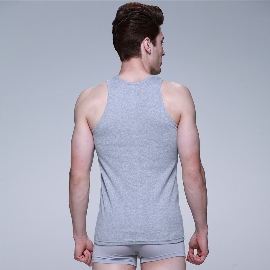 Picture of Men's vest pure cotton summer men's youth sports fitness stretch bottom cotton for the elderly sweatshirt wholesale