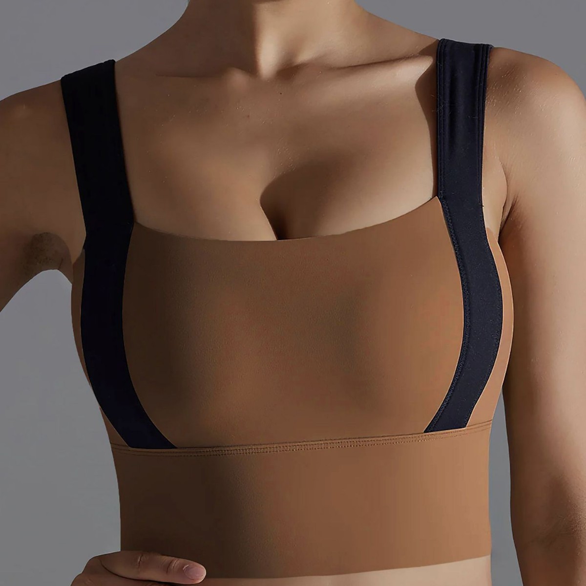 Amazon Wide Shoulder Strap Sports Underwear Women's Shockproof Running Gather Yoga Clothing Training Vest Beauty Back Fitness Bra
