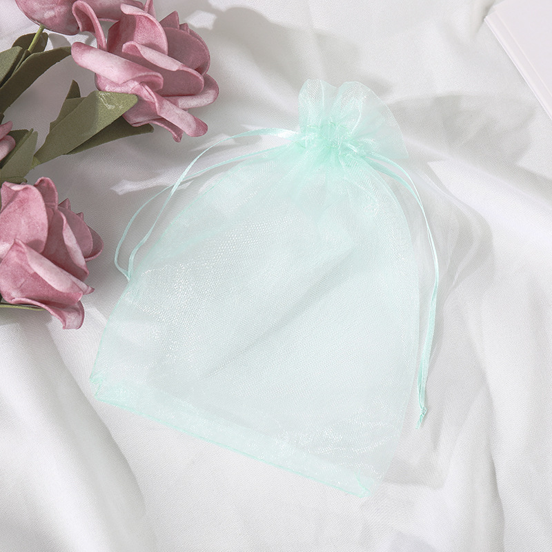 Picture of Plain beam gauze bag wholesale wedding candy bag spot small gift packaging mesh bag printing high density gauze
