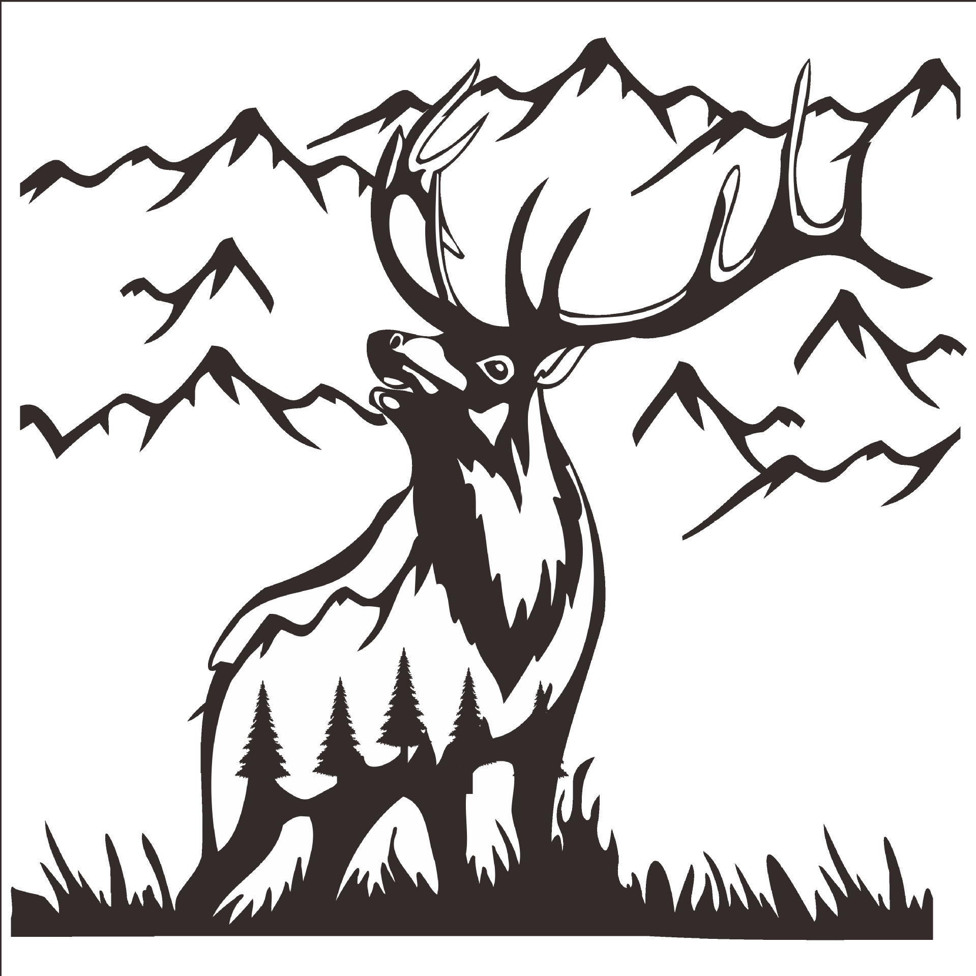 Picture of Cross-Border brand new deer painting hollow template can be matched with painting DIY products for sale inkjet support customization