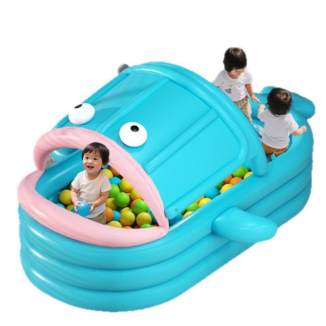 Picture of Cross-Border Ugly Fish Inflatable Swimming Pool Baby Ocean Ball Pool Baby Toy Pool Outdoor Paddling Pool with Awning