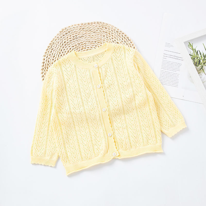 Picture of 2025 Girls' Long-sleeved Ice Silk Thin Top Baby's Cardigan Children's Spring and Autumn Long-sleeved Coat Sunscreen Clothes