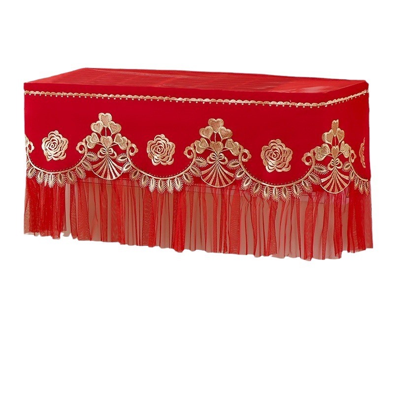 Picture of Wholesale New Wedding Starts Without Taking Off Hanging Air Conditioner Dust Cover 1.5 Hp Air Conditioner Cover Lace Red Air Conditioner Cover