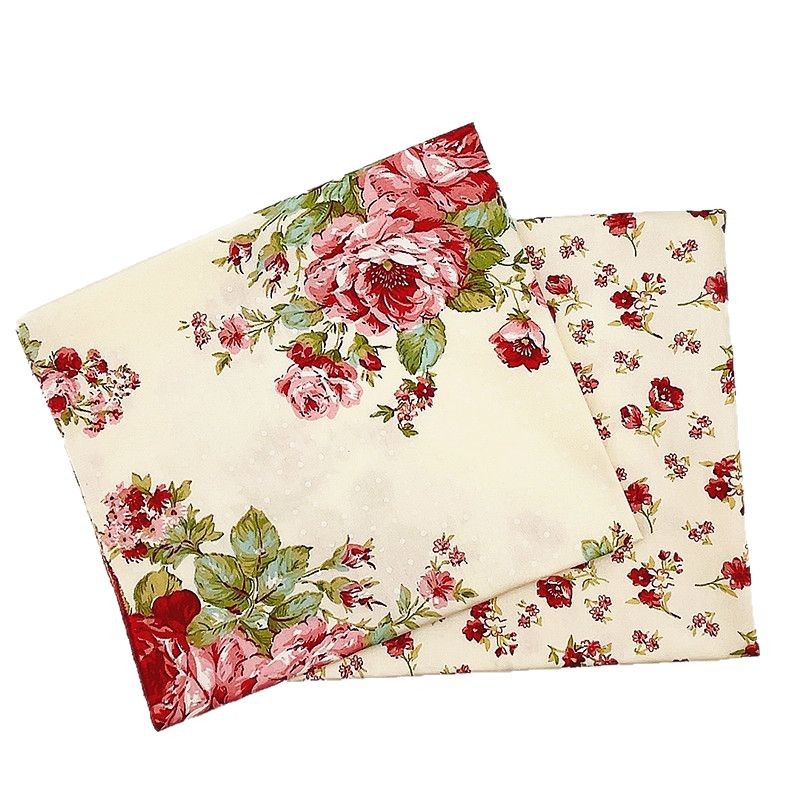 Cross-Border Export 2 Pieces of Flower Twill Printed Seam DIY Handmade Patchwork Cloth Set Suitable for Cloth Bag Bedding Fabrics