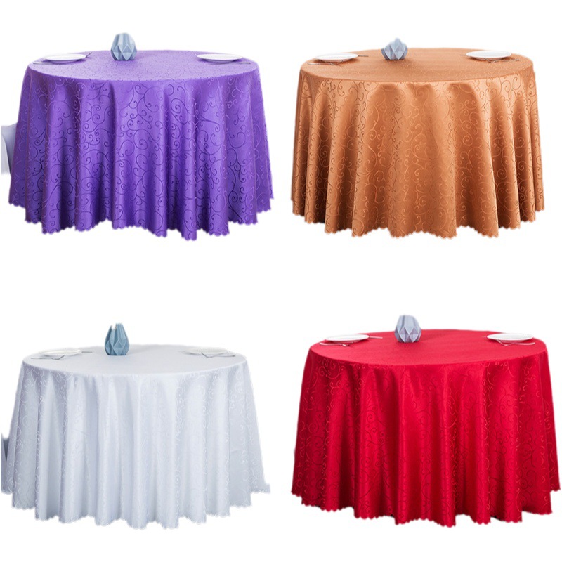 Wholesale hotel round table cloth simple high-end jacquard table cloth wedding banquet Western restaurant table cloth round table cloth