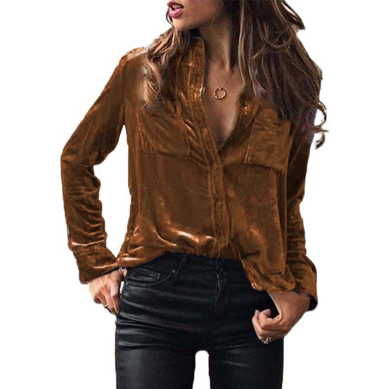 Picture of Spot Foreign Trade European and American Clothing Amazon Cross-Border Fashion Shirts Tops Spring and Autumn Temperament Long-Sleeved Shirts for Women Autumn