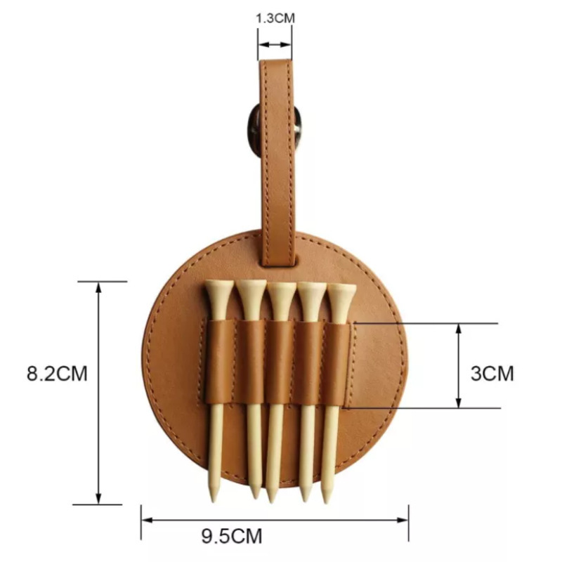 Picture of Outdoor Golf Nail Seat Storage Leather Case PU Leather Hangable Portable Golf Nail Round Storage Set
