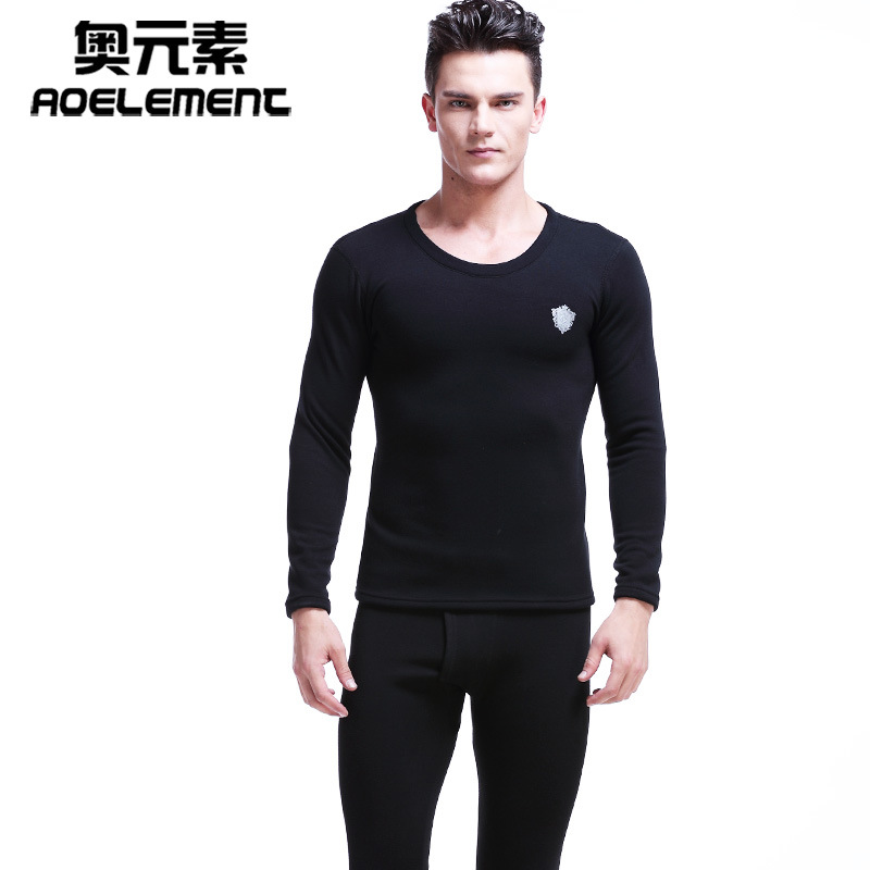 Picture of Men's Thermal Underwear suit Thickened fleece-lined Autumn and Winter Round Neck Autumn Clothes Autumn Trousers Youth Cold-proof Tight Cotton Sweater
