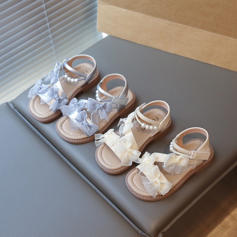 2025 summer new baby girl fashion cool shoes Korean princess soft bottom beach shoes children's shoes wholesale