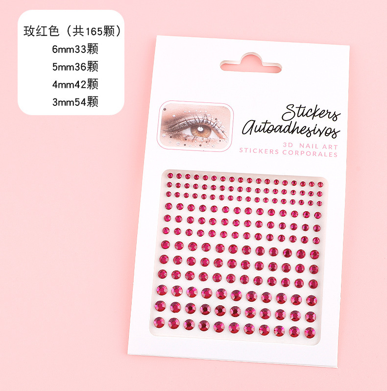 Picture of In stock cross-border hot acrylic eyebrow sticking Diamond 3456mm face sticker performance Color Diamond Crystal acrylic eye corner tears